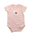A Pink Short Sleeve Bodysuits from Seed in size 6-12M for girl. (Front View)