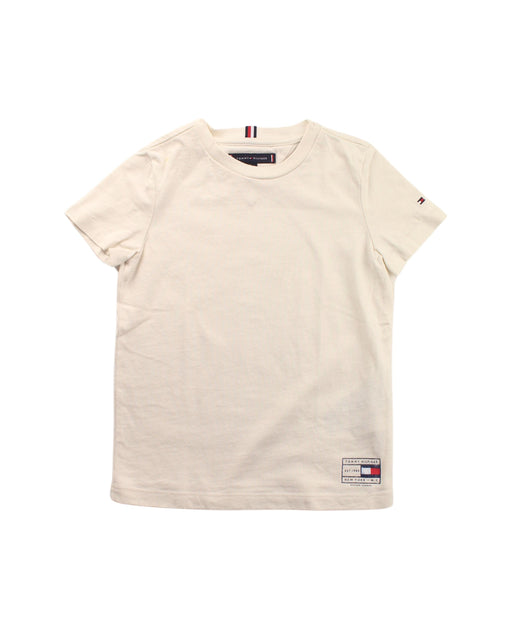 A White Short Sleeve T Shirts from Tommy Hilfiger in size 5T for girl. (Front View)