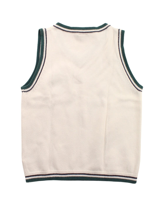 A White Sweater Vests from Petit Bateau in size 4T for boy. (Back View)