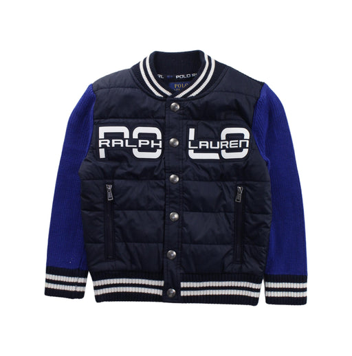 A Blue Puffer/Quilted Jackets from Polo Ralph Lauren in size 4T for boy. (Front View)