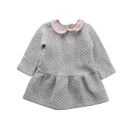 A Grey Long Sleeve Dresses from Jacadi in size 12-18M for girl. (Front View)