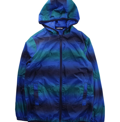 A Blue Lightweight Jackets from Lands' End in size 10Y for boy. (Front View)