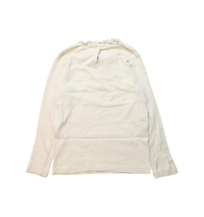 A Ivory Long Sleeve Tops from Petit Bateau in size 6T for girl. (Back View)