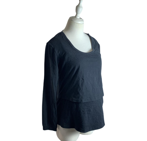 A Black Long Sleeve Tops from Gennie's in size L for maternity. (Front View)