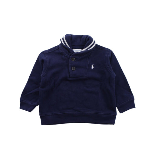 A Blue Buttoned Sweatshirts from Ralph Lauren in size 6-12M for boy. (Front View)