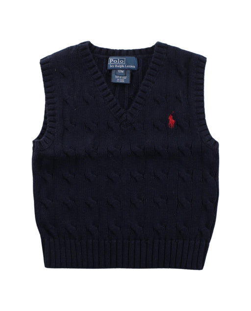 A Blue Sweater Vests from Polo Ralph Lauren in size 6-12M for boy. (Front View)