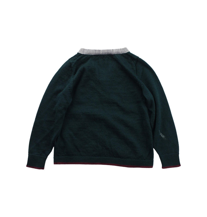 A Green Cardigans from Bonpoint in size 2T for boy. (Back View)