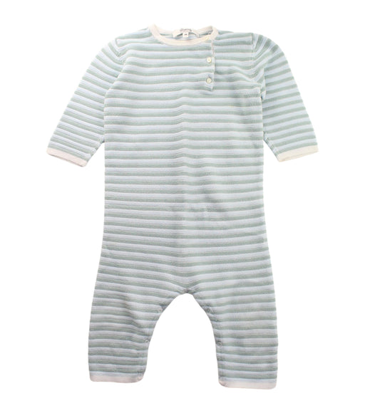 A Green Long Sleeve Jumpsuits from Bonpoint in size 12-18M for neutral. (Front View)