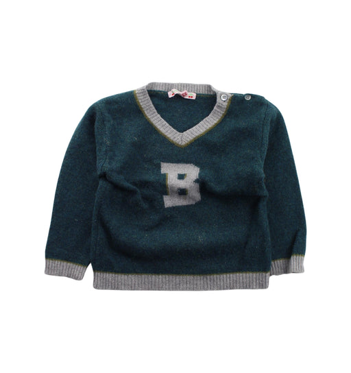 A Green Knit Sweaters from Bonpoint in size 3T for boy. (Front View)