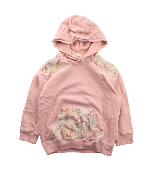 A Pink Hooded Sweatshirts from Bonpoint in size 6T for girl. (Front View)