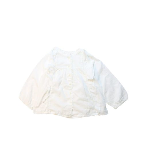 A White Long Sleeve Tops from Bonton in size 2T for girl. (Front View)