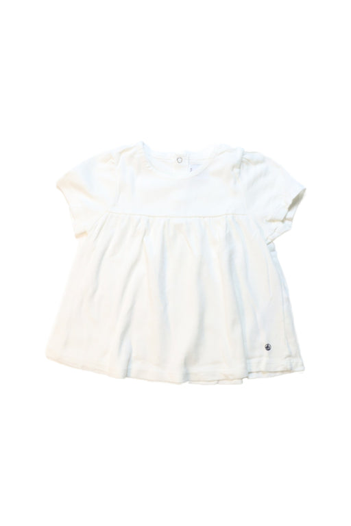 A White Short Sleeve Tops from Petit Bateau in size 12-18M for girl. (Front View)