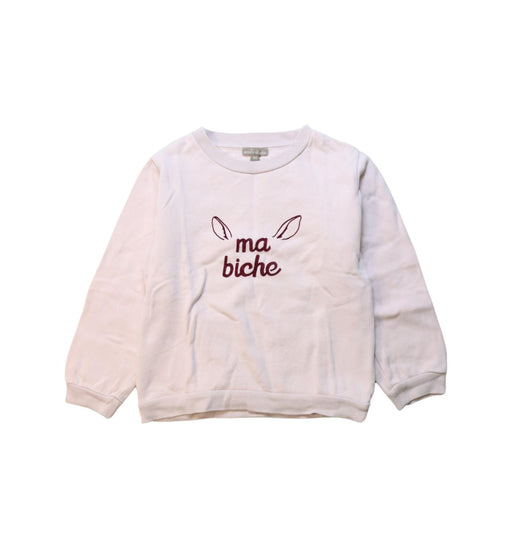 A Pink Crewneck Sweatshirts from Emile et Ida in size 4T for girl. (Front View)