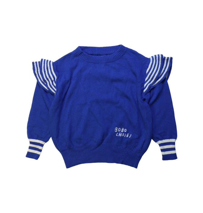 A Blue Knit Sweaters from Bobo Choses in size 4T for girl. (Front View)