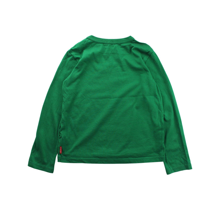 A Green Long Sleeve T Shirts from Miki House in size 7Y for boy. (Back View)
