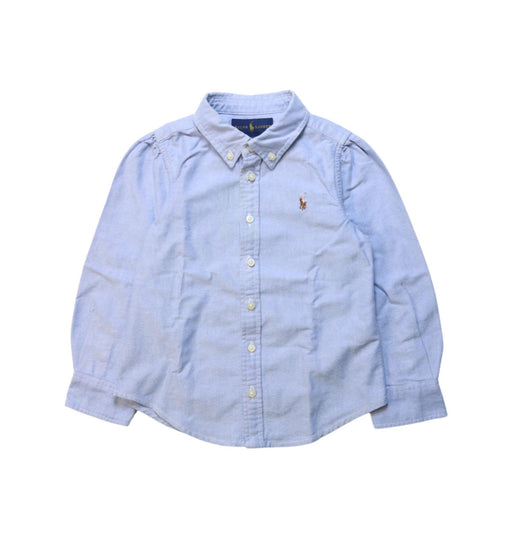 A Blue Long Sleeve Shirts from Ralph Lauren in size 4T for boy. (Front View)