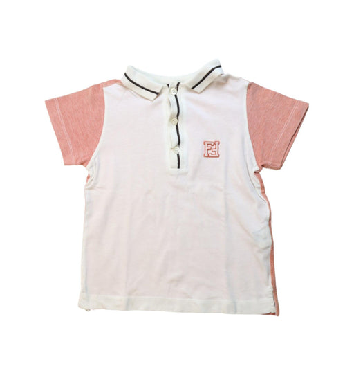 A Peach Short Sleeve Polos from Fendi in size 4T for boy. (Front View)