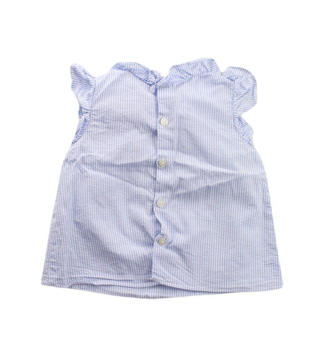 A Blue Short Sleeve Dresses from Jacadi in size 6-12M for girl. (Back View)