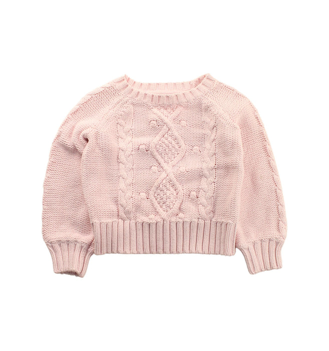 A Pink Knit Sweaters from Seed in size 12-18M for girl. (Front View)