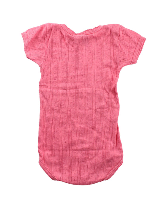 A Pink Short Sleeve Bodysuits from Petit Bateau in size 6-12M for girl. (Back View)