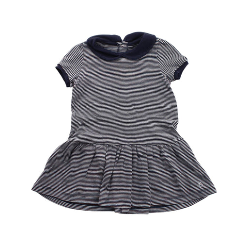 A Blue Short Sleeve Dresses from Petit Bateau in size 6-12M for girl. (Front View)