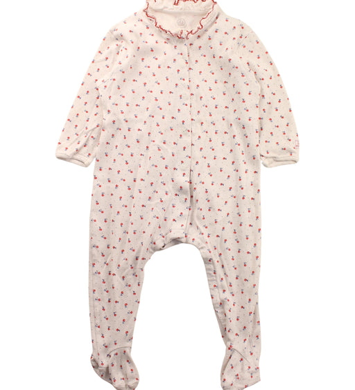 A White Onesies from Petit Bateau in size 6-12M for girl. (Front View)