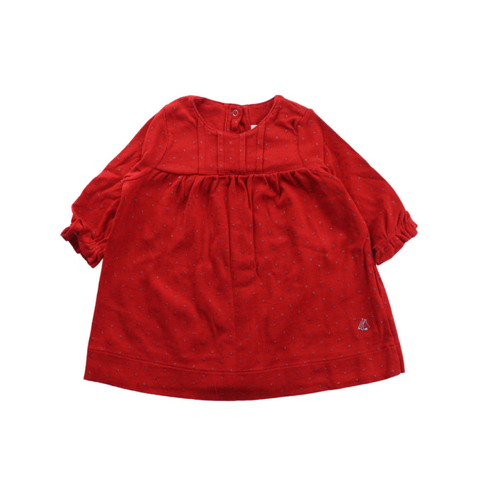 A Red Dress Sets from Petit Bateau in size 3-6M for girl. (Front View)