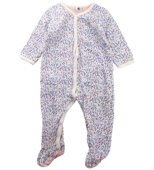 A Blue Onesies from Petit Bateau in size 12-18M for girl. (Front View)