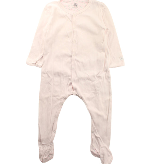 A White Onesies from Petit Bateau in size 12-18M for neutral. (Front View)