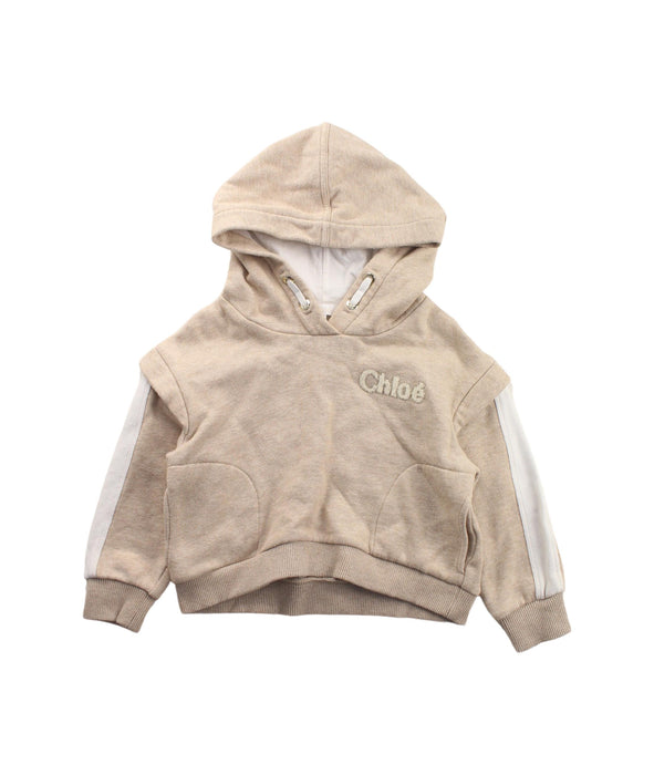 A Beige Hooded Sweatshirts from Chloe in size 3T for boy. (Front View)