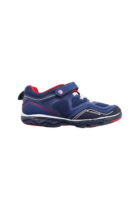 A Blue Sneakers from pediped in size 5T for boy. (Front View)