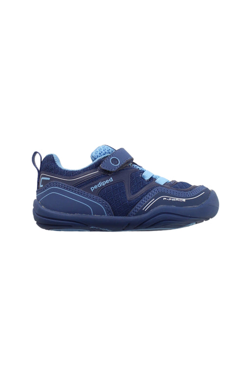 A Blue Sneakers from pediped in size 18-24M for boy. (Front View)