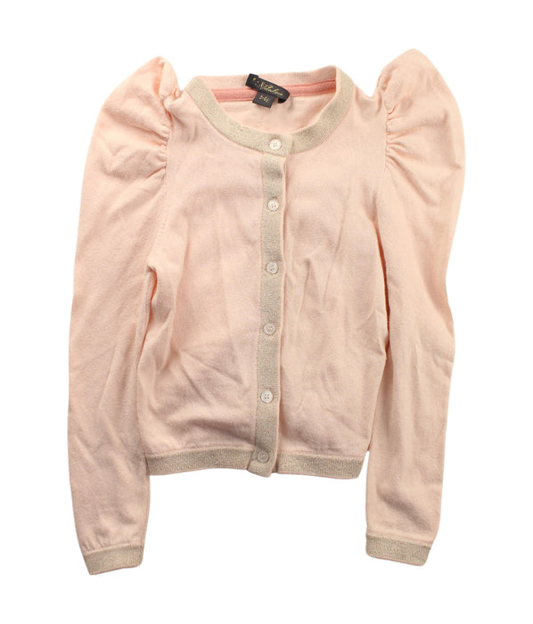 A Beige Cardigans from Velveteen in size 5T for girl. (Front View)