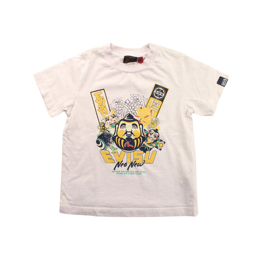A White Short Sleeve T Shirts from Evisu in size 4T for boy. (Front View)
