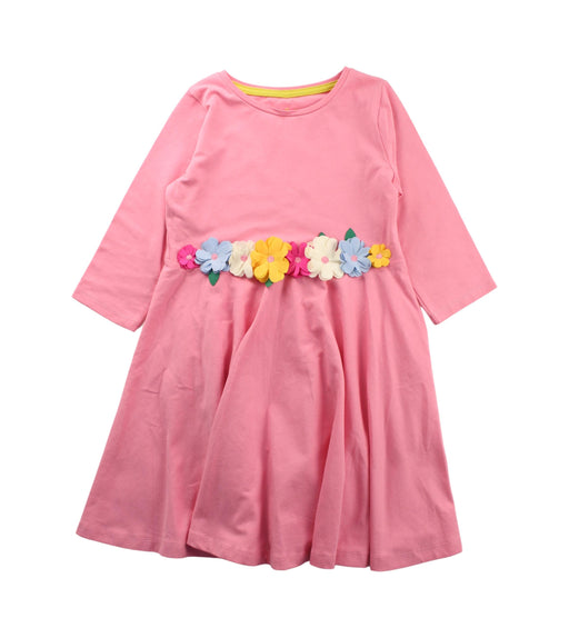 A Pink Long Sleeve Dresses from Boden in size 6T for girl. (Front View)
