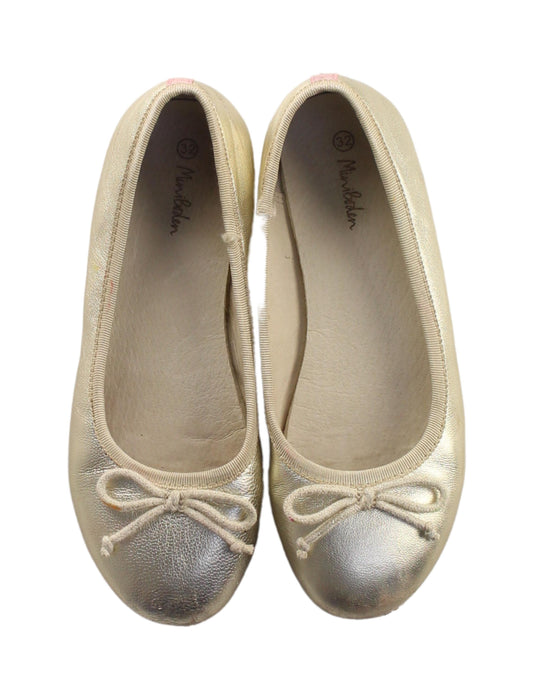 A Gold Slip Ons from Boden in size 7Y for girl. (Back View)