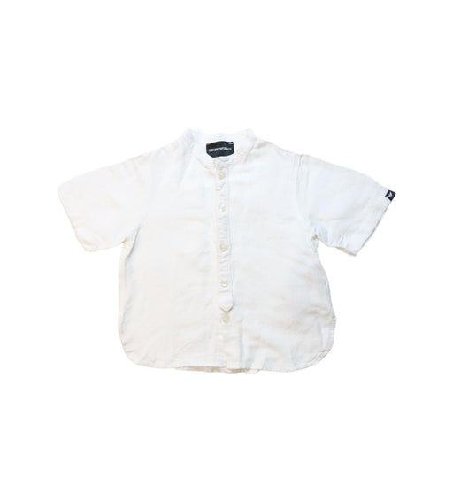 A White Short Sleeve Shirts from Armani in size 4T for boy. (Front View)