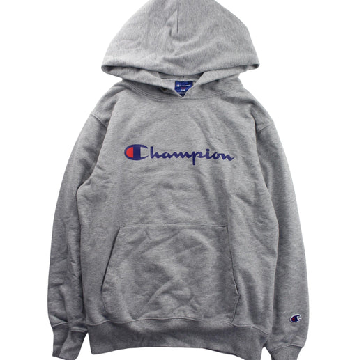 A Grey Hooded Sweatshirts from Champion in size 11Y for boy. (Front View)