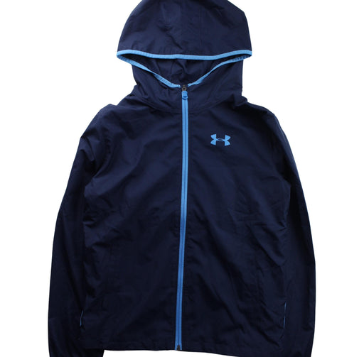 A Blue Lightweight Jackets from Under Armour in size 12Y for boy. (Front View)