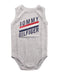 A Grey Sleeveless Bodysuits from Tommy Hilfiger in size 6-12M for boy. (Front View)