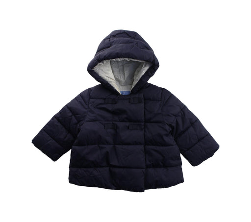 A Blue Puffer/Quilted Jackets from Jacadi in size 6-12M for boy. (Front View)