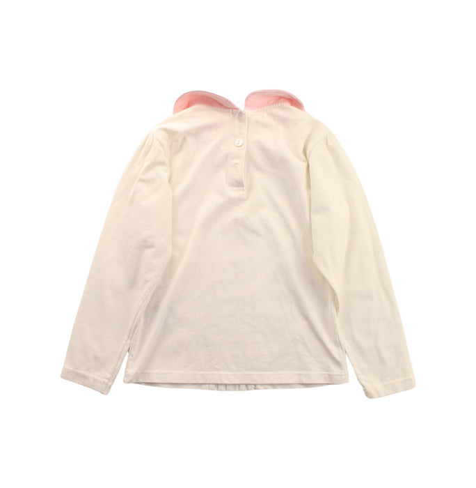 A White Long Sleeve Tops from Chickeeduck in size 4T for girl. (Back View)