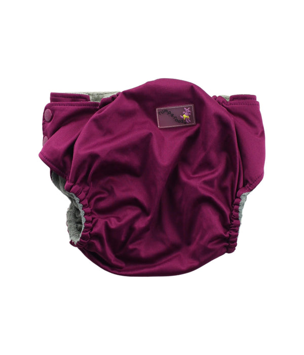 A Burgundy Swim Diapers from Rumparooz in size O/S for girl. (Back View)