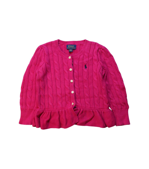 A Pink Cardigans from Polo Ralph Lauren in size 3T for girl. (Front View)