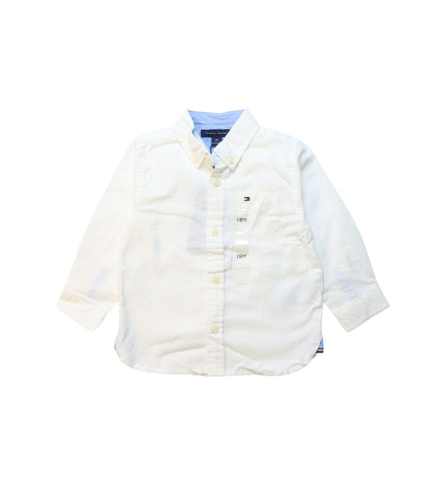 A Blue Long Sleeve Shirts from Tommy Hilfiger in size 12-18M for boy. (Front View)