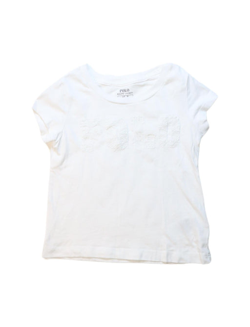 A White Short Sleeve T Shirts from Polo Ralph Lauren in size 2T for girl. (Front View)