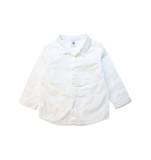 A White Long Sleeve Shirts from Petit Bateau in size 3T for boy. (Front View)