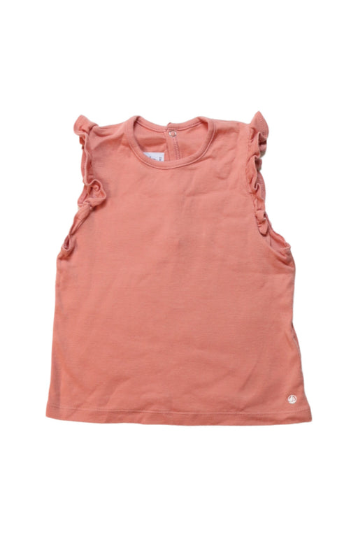 A Orange Sleeveless Tops from Petit Bateau in size 18-24M for girl. (Front View)