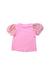 A Pink Short Sleeve Tops from Seed in size 2T for girl. (Back View)