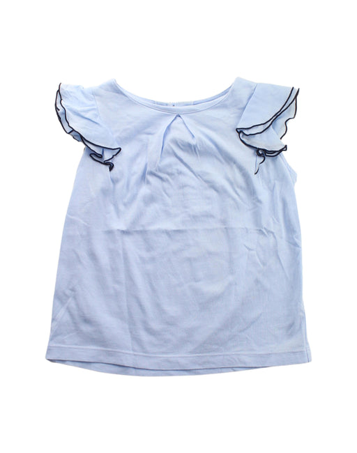 A Blue Short Sleeve Tops from Jacadi in size 4T for girl. (Front View)